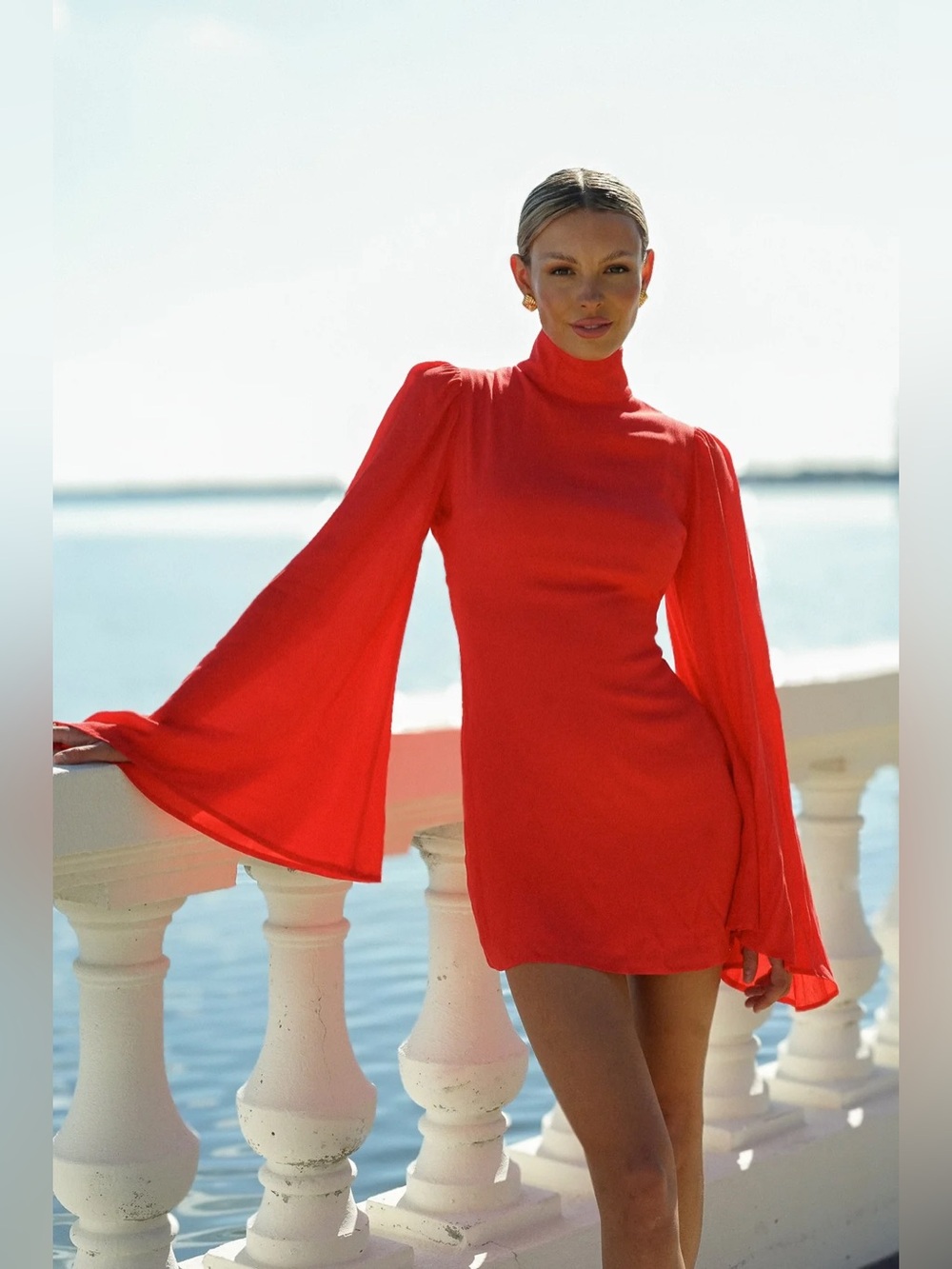 Yllw The Label Raya Mini Dress in Red Size Large NEW